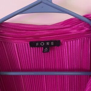 FORE Pink Pleated Top